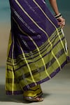 Shop_Dressfolk_Purple Handloom Cotton Zari Tiya Saree With Unstitched Blouse Piece 