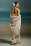 Shop_Dressfolk_Off White Organza Lavya Printed Saree With Unstitched Blouse Piece _at_Aza_Fashions
