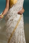 Buy_Dressfolk_Off White Organza Lavya Printed Saree With Unstitched Blouse Piece 