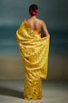 Shop_Dressfolk_Yellow Chanderi Harsya Printed Saree With Unstitched Blouse Piece _at_Aza_Fashions
