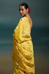 Dressfolk_Yellow Chanderi Harsya Printed Saree With Unstitched Blouse Piece _at_Aza_Fashions