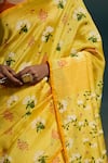 Dressfolk_Yellow Chanderi Harsya Printed Saree With Unstitched Blouse Piece _Online