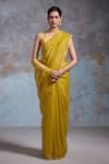 Buy Dressfolk Yellow Organza Zari Vaishali Saree With Unstitched Blouse Piece at Aza Fashions Buy_Dressfolk_Yellow Organza Zari Vaishali Saree With Unstitched Blouse Piece _at_Aza_Fashions