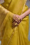 Dressfolk Yellow Organza Zari Vaishali Saree With Unstitched Blouse Piece at Aza Fashions Dressfolk_Yellow Organza Zari Vaishali Saree With Unstitched Blouse Piece _at_Aza_Fashions