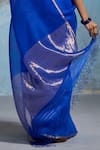 Shop_Dressfolk_Cobalt Organza Zari Utsavi Saree With Unstitched Blouse Piece 