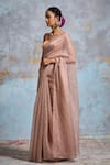 Shop_Dressfolk_Peach Tissue Tisya Saree With Unstitched Blouse Piece _Online_at_Aza_Fashions