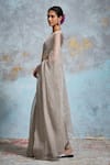 Dressfolk_Gray Tissue Beads Sanjana Saree With Unstitched Blouse Piece _Online_at_Aza_Fashions
