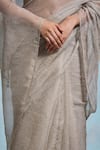 Dressfolk_Gray Tissue Beads Sanjana Saree With Unstitched Blouse Piece _at_Aza_Fashions