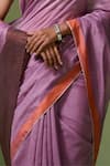 Buy_Dressfolk_Purple Chanderi Begum Saree With Unstitched Blouse Piece 