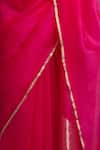 Dressfolk_Fuchsia Organza Zari Palasha Pre-draped Saree With Unstitched Blouse Piece_Online_at_Aza_Fashions
