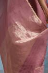 Shop_Dressfolk_Pink Organza Zari Kriti Pre-draped Saree With Unstitched Blouse Piece_Online_at_Aza_Fashions