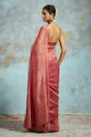 Shop_Dressfolk_Pink Tissue Zari Jhalak Pre-draped Saree With Unstitched Blouse Piece _at_Aza_Fashions