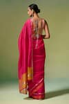 Shop_Dressfolk_Pink Chanderi Zari Fidha Pre-draped Saree With Unstitched Blouse Piece _at_Aza_Fashions