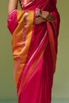Shop_Dressfolk_Pink Chanderi Zari Fidha Pre-draped Saree With Unstitched Blouse Piece _Online_at_Aza_Fashions