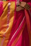 Dressfolk_Pink Chanderi Zari Fidha Pre-draped Saree With Unstitched Blouse Piece _at_Aza_Fashions
