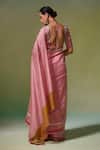 Shop_Dressfolk_Pink Chanderi Anahira Pre-draped Saree With Unstitched Blouse Piece _at_Aza_Fashions