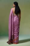 Shop_Dressfolk_Purple Chanderi Begum Pre-draped Saree With Unstitched Blouse Piece _at_Aza_Fashions
