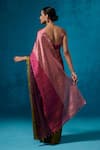 Shop_Dressfolk_Pink Tissue Beads Shiddat Pre-draped Saree With Unstitched Blouse Piece _at_Aza_Fashions