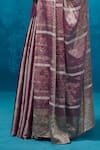 Dressfolk_Purple Tissue Zari Gauhar Pre-draped Saree With Unstitched Blouse Piece _Online_at_Aza_Fashions