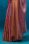 Buy_Dressfolk_Pink Tissue Zari Zeya Pre-draped Saree With Unstitched Blouse Piece _Online_at_Aza_Fashions