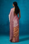 Shop_Dressfolk_Pink Tissue Zari Zeya Pre-draped Saree With Unstitched Blouse Piece _at_Aza_Fashions