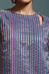Dressfolk_Green Chanderi, Handloom Cotton Zari, Tejasi Stripe Woven Kurta And Pant Set _at_Aza_Fashions