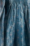 Dressfolk_Blue Chanderi V-neck Ekaa Kaftan With Pant _at_Aza_Fashions