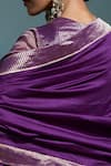 Buy_Dressfolk_Purple Chanderi Zari V-neck Chahak Anarkali Set 