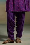 Dressfolk_Purple Modal, Satin Foil Printing, Zari Split V-neck Revati Printed Kurta Set _Online_at_Aza_Fashions