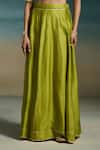 Dressfolk_Green Chanderi Zari V-neck Rasmiya Woven Lehenga Set _Online_at_Aza_Fashions