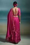 Shop_Dressfolk_Fuchsia Modal, Satin, Chanderi Pearls, Embroidery, Hridaya Printed Lehenga Set _at_Aza_Fashions