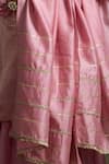 Dressfolk_Pink Chanderi Zari V-neck Anandita Kurta Sharara Set _at_Aza_Fashions