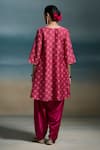 Shop_Dressfolk_Pink Modal Sequins Split V-neck Kritika Printed Kurta Set _at_Aza_Fashions