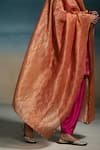 Shop_Dressfolk_Pink Modal Sequins Split V-neck Kritika Printed Kurta Set 