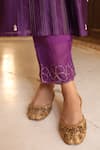 Buy_Amoree india_Purple Silk Embroidery, Beads, Zari V-neck Butti Work Kurta Set _Online_at_Aza_Fashions