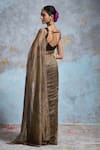 Shop_Dressfolk_Gold Tissue Zari Krissha Pre-draped Saree With Unstitched Blouse Piece _at_Aza_Fashions