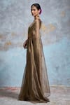 Dressfolk_Gold Tissue Zari Krissha Pre-draped Saree With Unstitched Blouse Piece _Online_at_Aza_Fashions