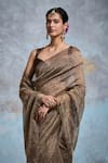 Buy_Dressfolk_Gold Tissue Zari Krissha Pre-draped Saree With Unstitched Blouse Piece _Online_at_Aza_Fashions