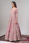 Buy Alaya Advani Pink Net, Silk Embroidery, Zari V-neck Floral Hand Anarkali Lehenga Set Online at Aza Fashions Buy_Alaya Advani_Pink Net, Silk Embroidery, Zari V-neck Floral Hand Anarkali Lehenga Set _Online_at_Aza_Fashions