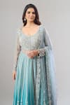 Buy_Alaya Advani_Blue Net, Silk Embroidery, Zari, Sequins, Beads Hand Anarkali Lehenga Set _Online_at_Aza_Fashions