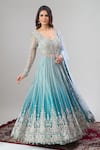 Shop_Alaya Advani_Blue Net, Silk Embroidery, Zari, Sequins, Beads Hand Anarkali Lehenga Set _Online