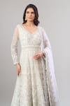 Alaya Advani_White Net, Silk Embroidery, Sequins, Tassels Floral Hand Anarkali Lehenga Set _Online