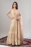 Shop_Alaya Advani_Beige Net, Silk Embroidery, Zari, Sequins Round Hand Slit Anarkali Lehenga Set _Online_at_Aza_Fashions