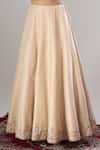 Alaya Advani_Beige Net, Silk Embroidery, Zari, Sequins Round Hand Slit Anarkali Lehenga Set _at_Aza_Fashions