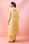 Shop Alaya Advani Yellow Georgette Embroidery V-neck Floral Cape And Draped Skirt Set at Aza Fashions Shop_Alaya Advani_Yellow Georgette Embroidery V-neck Floral Cape And Draped Skirt Set _at_Aza_Fashions