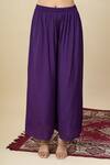 Buy_Alaya Advani_Purple Crepe Embroidery, Beads Round Neck Yoke High-low Kurta And Palazzo Set _Online