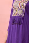 Buy_Alaya Advani_Purple Georgette Embroidery, Tassels, Mirrors, Beads High-low Kurta And Pant Set _Online_at_Aza_Fashions