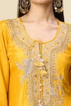 Buy_Alaya Advani_Yellow Crepe Embroidery, Beads, Tassels V-neck Yoke Kurta And Pant Set _Online