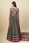 Shop_Alaya Advani_Green Silk Satin Embroidery Round Neck Floral Print Anarkali With Dupatta _at_Aza_Fashions