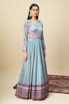 Buy_Alaya Advani_Blue Silk Satin Embroidery, Tassels Round Printed Anarkali With Paisley Dupatta _Online_at_Aza_Fashions